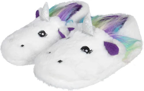 Vista 4 de Jessica Simpson Pantuflas de felpa lindas y acogedoras con espuma viscoelástica para niña