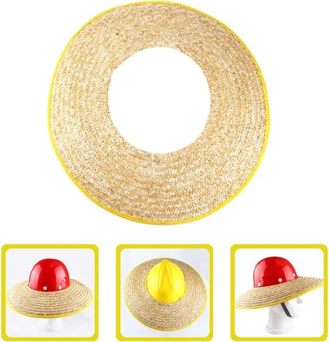Vista 8 de Mipcase Sombrero duro, sombrero de paja tejida de paja completa, protección de extensión de protección para el sol, visera solar, accesorios