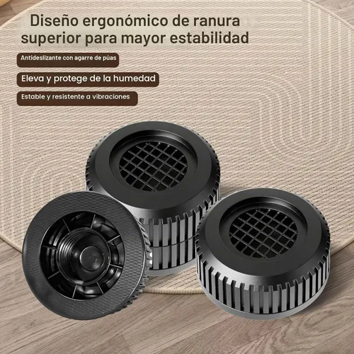 Vista 8 de Elevadores de cama redondos para muebles, resistentes, antideslizantes, ajustables (1.3 a 3.7 pulgadas de alto), elevadores de cama para escritorio