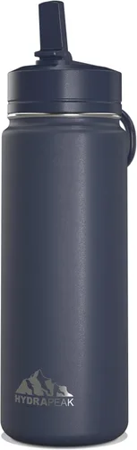 Vista 11 de Hydrapeak Mini botella de agua para niños de 20 onzas con tapa con pajilla, doble pared de acero inoxidable, a prueba de fugas y derrames, fría