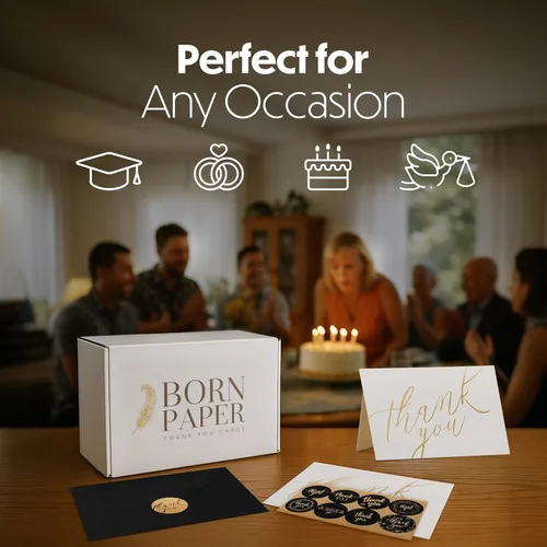 Vista 2 de Tarjetas de agradecimiento con sobres y calcomanías, 40 tarjetas de notas en blanco de 4 x 6 pulgadas, juego a granel para pequeñas empresas, bodas