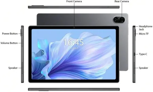 Vista 4 de Tablet Android de 10.1 pulgadas, 4G LTE Dual SIM, 24 GB de RAM, 256 GB de almacenamiento, soporta extensión de 1 TB, pantalla táctil IPS, cámara