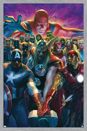 Vista 14 de Trends International - Póster de pared, diseño de los Vengadores de Marvel Comics #10, 14.725" x 22.375", versión enmarcada de Barnwood