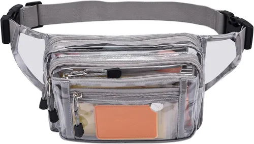 Vista 26 de Riñonera transparente aprobada por estadios para mujeres, para el trabajo, bolsa de cintura multiusos para viajes y eventos deportivos, 2 colores.