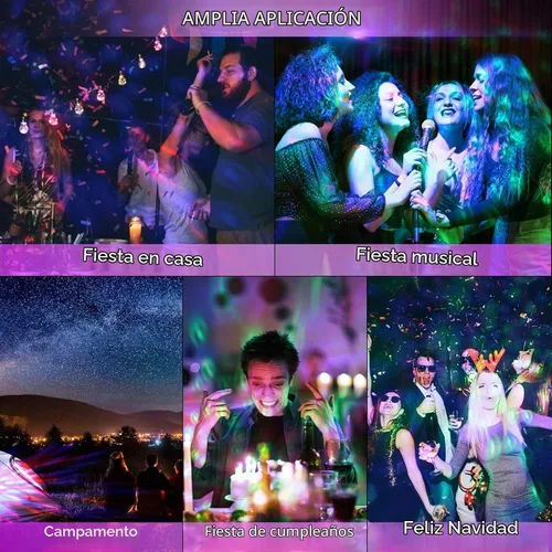 Vista 6 de Lmaytech Luces USB para fiesta de mini bola de discoteca, luces estroboscópicas activadas por sonido, luces LED portátiles para el ambiente