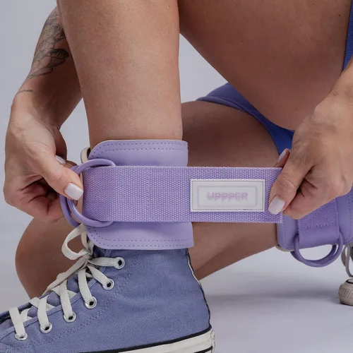 Vista 5 de UPPPER Correas de tobillo para máquinas de cable (par) – Accesorio de puño de cable acolchado ajustable para gimnasio, doble anillo en D, calidad