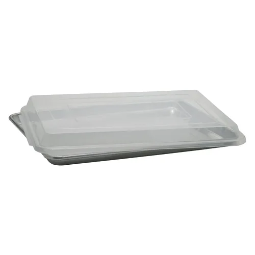 Vista 2 de Winco Cubiertas para bandeja de aluminio, 13 x 18 pulgadas, transparente, mediana