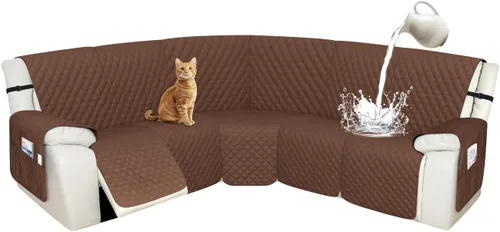 Vista 58 de Arfntevss Fundas de sofá modular reclinable, 100% impermeable, en forma de L, para sillón reclinable en forma de L, funda seccional lavable