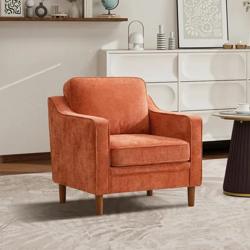 Vista 72 de Kingfun Sofá en Forma de L de 88", Sofá Seccional de Chenilla, Sofás Modernos de Mediados de Siglo con Marco de Madera Maciza para Sala de Estar