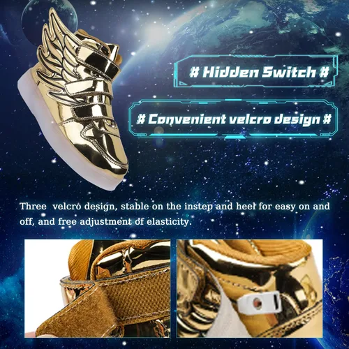 Vista 7 de MAQLPC Zapatos deportivos de baile con luz LED para niños y niñas, con carga USB, para Halloween, fiesta de Navidad