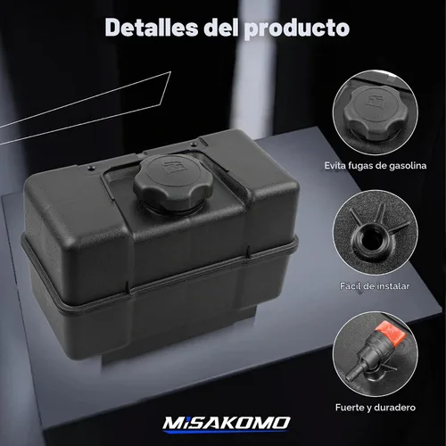 Vista 4 de 691993 Tanque de combustible – Tanque de gas de plástico de 4 cuartos con válvula de cierre y tapa – Tanque de combustible compatible con motores