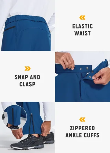 Vista 5 de BALEAF Pantalones de ciclismo de invierno para hombre, pantalones térmicos para bicicleta de montaña, resistentes al agua, clima frío, senderismo