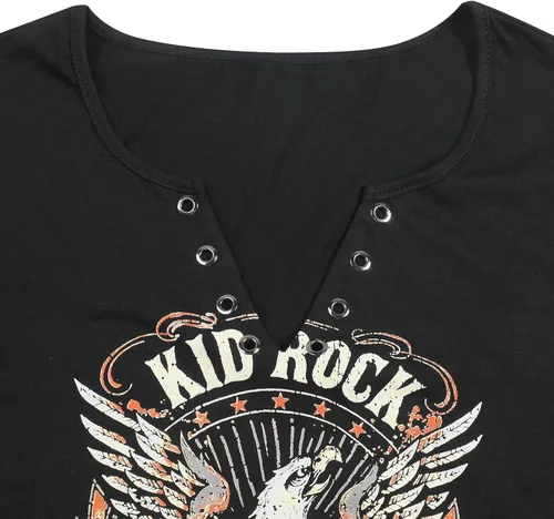 Vista 4 de SFHFY Kid Rock Skeleton Eagle - Camiseta para mujer, diseño vintage de Nashville Rock Roll Music Shirts Funny Motor City Graphic Skull Top