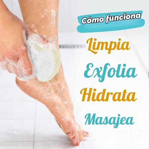 Vista 4 de Spongeables Pedi Scrub Foot Exfoliating 20+ Wash Sponge, aceite de argán, 2