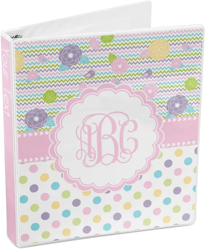 Vista 4 de Carpeta personalizada de 3 anillas Girly Girl - 1 pulgada