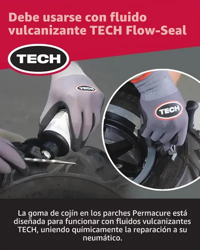 Vista 4 de TECH Permacure - Kit de tapones para neumáticos de pasajeros, el kit de reparación de neumáticos planos ideal para automóviles de pasajeros