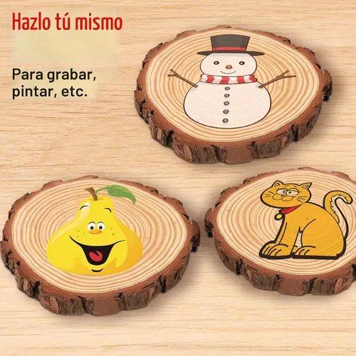 Vista 7 de HOZEON 8 piezas de rebanadas de madera natural de 8 a 9 pulgadas, rebanadas de madera rústicas lisas sin terminar, rebanadas de madera