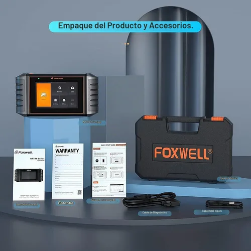 Vista 7 de Escáner FOXWELL 2026 NT726 OBD2 escáner para todo el sistema, herramienta de escaneo de más de 12 restablecimientos de servicio, herramienta