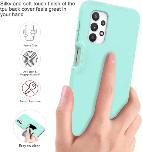 Vista 6 de Funda para Samsung Galaxy A32 5G con protector de pantalla integrado, protección de cuerpo completo a prueba de golpes
