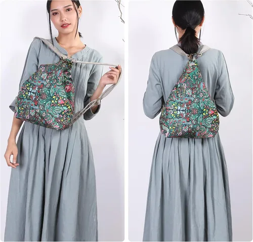 Vista 6 de Black Butterfly - Mochila prémium para mujer, estilo bohemio, casual, moderna, ligera y pequeña, verde (03-Green)