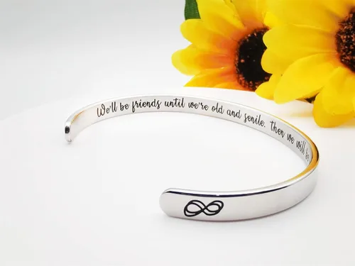 Vista 351 de Pulseras inspiradoras para mujer, joyería de acero inoxidable, con refranes, pulsera motivacional con mensaje oculto, pulseras grabadas para mejor
