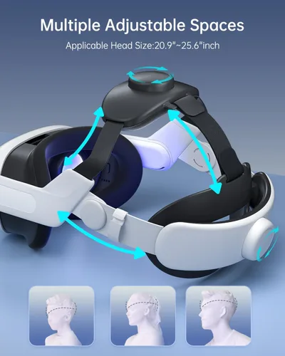 Vista 2 de ZYBER Adjustable Pressure-Free Head Strap for Meta Quest 3, VR Head Strap Replacement for Oculus Quest 3 Accessories for Enhance Comfort and