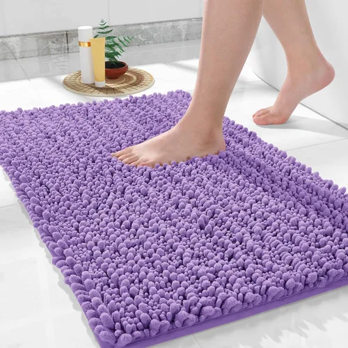 Vista 12 de Yimobra Alfombras de Baño Antideslizantes Lavables - Alfombra de Baño de Chenilla Ultra Suave Absorbente, Alfombra Peluda de Secado Rápido para Negro