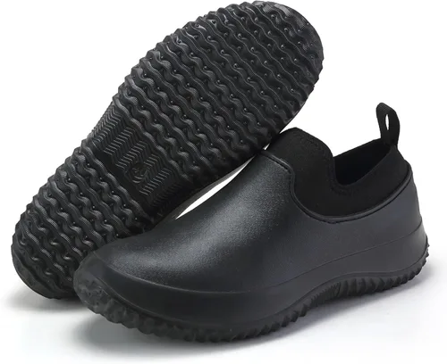 Vista 7 de Zapatos de chef impermeables antideslizantes para hombre, zapatos de cocina para servicio de alimentos, zapatos de jardín ligeros para acampar