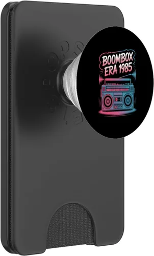 Vista 8 de Vintage Boombox Era 1985 Retro 80s Music Lover PopSockets Adhesive PopGrip