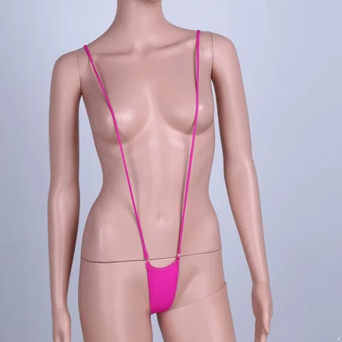 Vista 2 de Fldy Tangas de hombro sexy para mujer con tirantes en G, mini micro bikini traje de baño, tangas en T