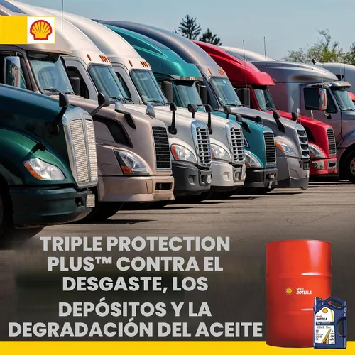 Vista 4 de Shell Rotella T6 - Aceite de motor sintético resistente 5W-40, barril de 55 galones