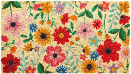 Vista 14 de Juvale Tapete floral de fibra de coco – 17 x 30 pulgadas, natural y moderno – Tapete de bienvenida al aire libre para puerta delantera y patio