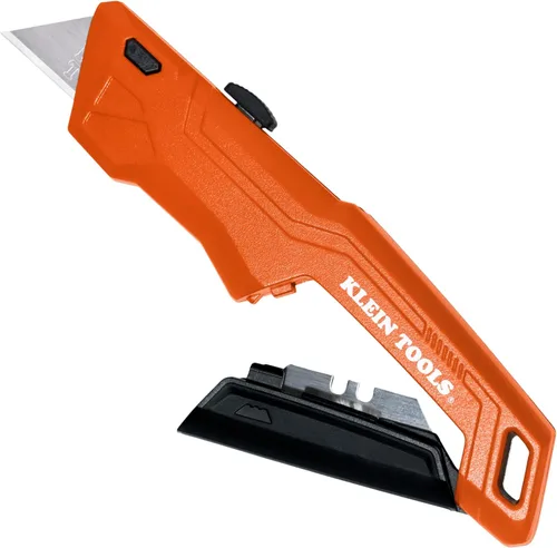 Vista 8 de Klein Tools 44303 FLICKBLADE Cuchillo utilitario plegable con almacenamiento de cuchillas, cuchillo utilitario con 5 cuchillas, compacto con botón