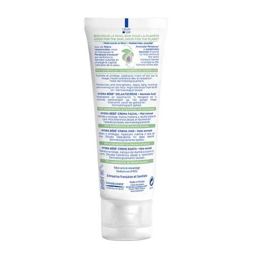 Vista 2 de Mustela Hydra Bebe Crema facial – Hidratante diario para bebé con aguacate natural, aceite de jojoba y manteca de karité, 1.35 onzas líquidas. El