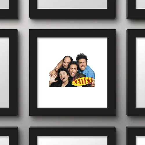 Vista 2 de Trends International Gallery Pops Seinfeld - Póster de pared con logotipo de grupo, 12 x 12 pulgadas, versión de marco negro