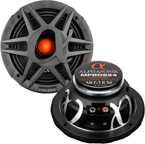 Vista 6 de Alphasonik 4" MPRO1 Mayhem PRO Series 700 vatios máx. 175 vatios RMS audio para coche Super Tweeter 4 ohmios, bobina de voz de 1.5 pulgadas, marco