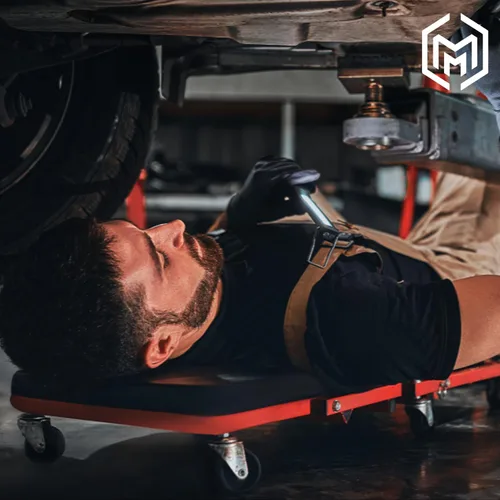 Vista 9 de M-AUTO Camilla Mecánica Resistente con Reposacabezas Ajustable de 3 Niveles, Camilla Acolchada de Marco de Metal de 42.5 Pulgadas con Bandeja
