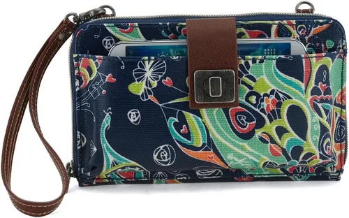 Vista 31 de Sakroots Artist Circle - Cartera/Brazalete grande para teléfono celular Aqua World