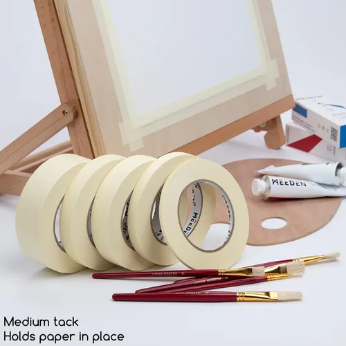 Vista 8 de MEEDEN 10 paquetes de cintas blancas para artistas, 0.5 pulgadas con total de 1804.5 pies (1,804.5 ft) de cinta de arte para pintura de artista