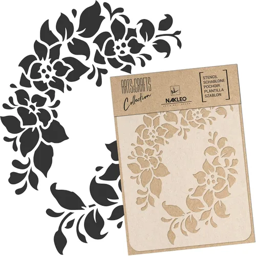 Vista 8 de NAKLEO Plantilla de pintura para manualidades A3 de 11.8 x 16.5 pulgadas, patrón de naturaleza de hojas de otoño, plantilla de dibujo de plástico