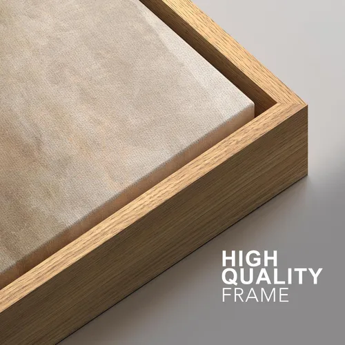 Vista 39 de SIGNFORD - Set de obras de arte en lienzo enmarcado para pared, ilustraciones abstractas de neblina del desierto en tonos neutros beige y marrón