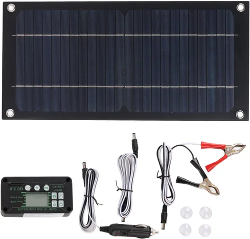 Vista 7 de Cargador de panel solar de 600 W, kit de panel solar portátil de 12-24 V 100 A, kit de controlador solar monocristalino, cargador de panel solar