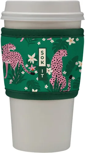 Vista 206 de Sok It HotSok Coffee & Tea - Funda de neopreno con aislamiento reutilizable (floral abstracto)