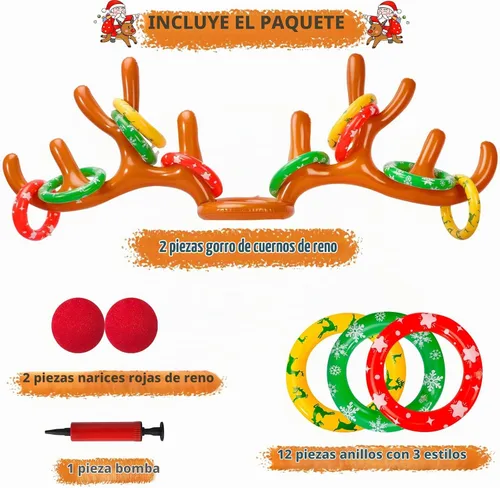Vista 2 de Max Fun - Juego de tiro al aro con cuernos para fiestas de Navidad