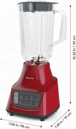 Vista 7 de TAURUS GRANDEUR TOUCH REC Batidora súper táctil con función programable 800W Jarra de vidrio 1.5 L Función turbo y pulso 5 funciones