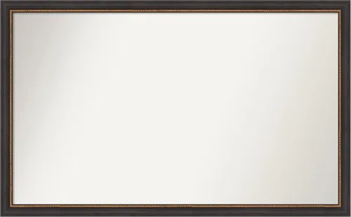 Vista 240 de Amanti Art Espejo de baño negro para sobre el fregadero, 23 x 23 pulgadas, espejo cuadrado negro Ashton, marco de madera tradicional mediano, se