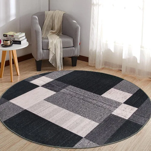 Vista 26 de Rugshop Alfombra Contemporánea Azul con Cajas Geométricas Antideslizante y sin Desprendimiento para Sala de Estar, Comedor y Oficina, 20" x 30