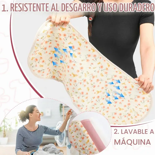 Vista 4 de Hahafelt - 3 forros para cambiador de bebé, hermoso estilo, rosa