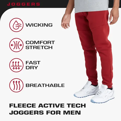 Vista 5 de Ultra Performance 3 Pack Fleece Active Tech Joggers for Men, Mens Sweatpants with Zipper Pockets