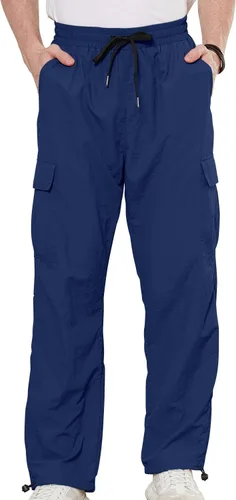 Vista 5 de YRW Pantalones cargo casuales para hombre, pantalones deportivos Y2K para hombre, pantalones deportivos Y2K de ajuste relajado, pantalones